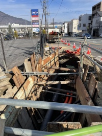 アリオ上田前の無電柱化の工事写真