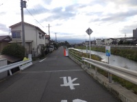 田川沿いの道
